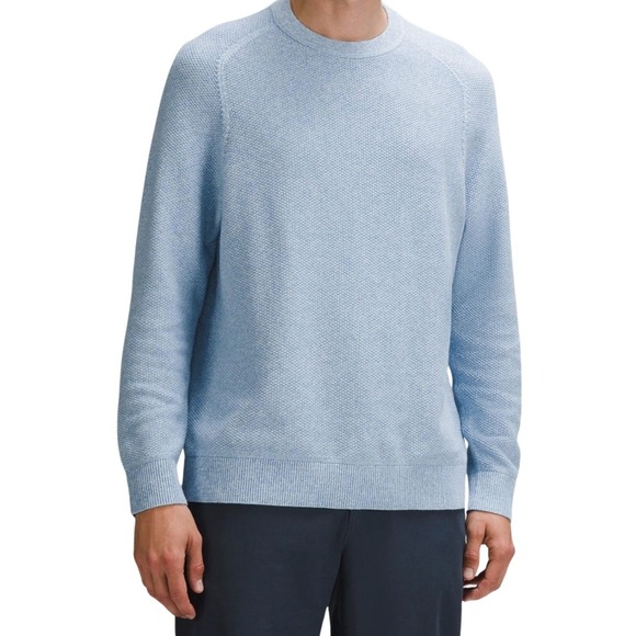 Lululemon Other - Lululemon Sweater Mens XS Blue Textured Knit Crewneck Coolmax Pullover M3ENFS
